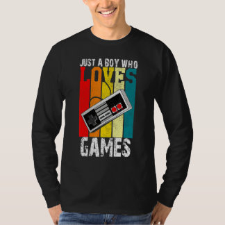 Just A Boy Who Loves Gaming  Video Game Player 1 T-Shirt