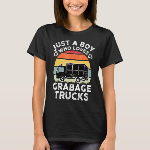 Just A Boy Who Loves Garbage Trucks For  Boy Vinta T_Shirt