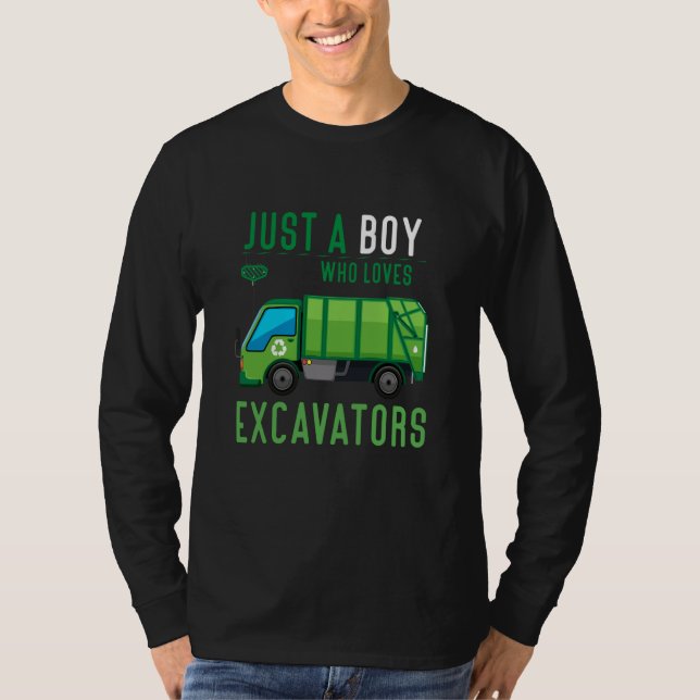 Just A Boy Who Loves Garbage Trucks idea T-Shirt (Front)
