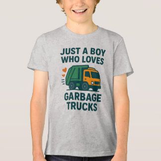 Just a Boy Who Loves Garbage Trucks Kids Tri-Blend Shirt