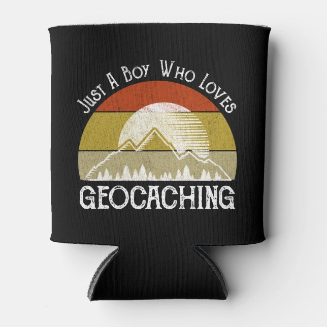 Just A Boy Who Loves Geocaching Can Cooler (Front)