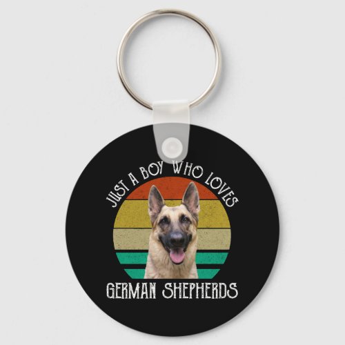 Just A Boy Who Loves German Shepherds Keychain