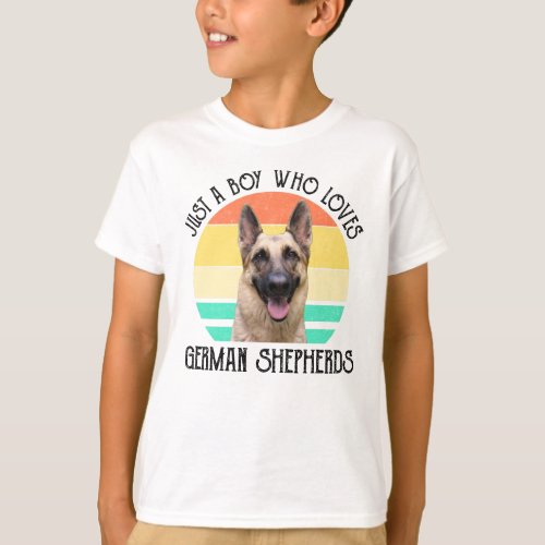 Just A Boy Who Loves German Shepherds T_Shirt