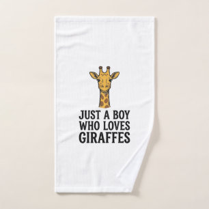 Just a Boy Who Loves Giraffes Cute Giraffe T-Shirt Hand Towel