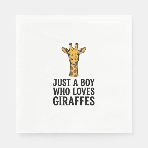 Just a Boy Who Loves Giraffes Cute Giraffe T-Shirt Napkins