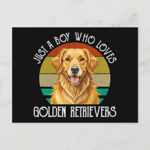 Just A Boy Who Loves Golden Retrievers Postcard