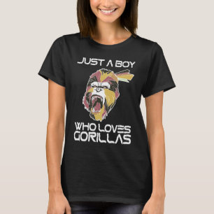 Just A Boy Who Loves Gorillas Largest Primate Gori T-Shirt