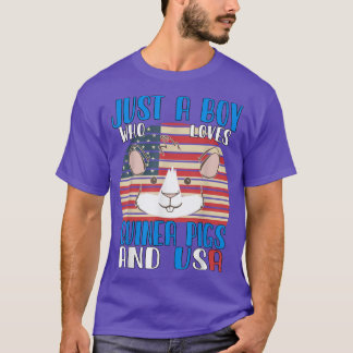 Just A Boy Who Loves Guinea Pigs And Usa3397 T-Shirt