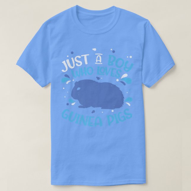Just A Boy Who Loves Guinea Pigs Funny Domestic Ca T-Shirt (Design Front)