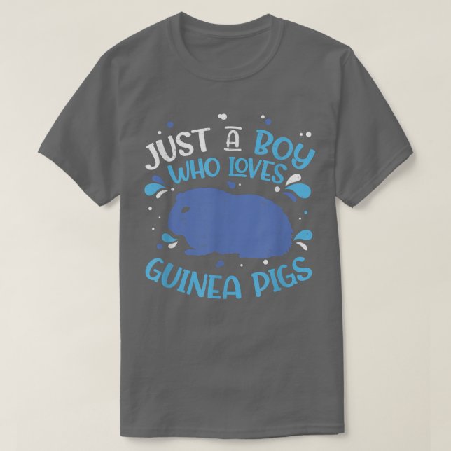 Just A Boy Who Loves Guinea Pigs Funny Domestic Ca T-Shirt (Design Front)