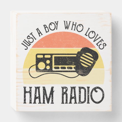 Just A Boy Who Loves Ham Radio Wooden Box Sign