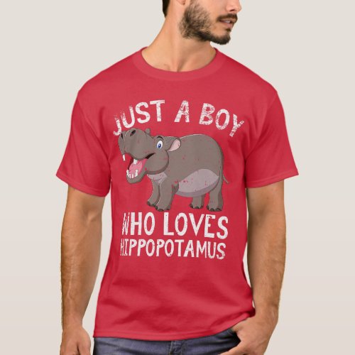 Just A Boy Who Loves Hippopotamus T_Shirt