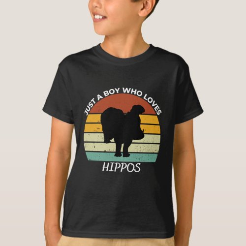 Just a boy who loves hippos T_Shirt