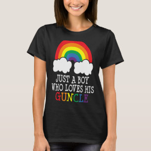 Just A Boy Who Loves His Guncle Rainbow Gay Uncle T-Shirt