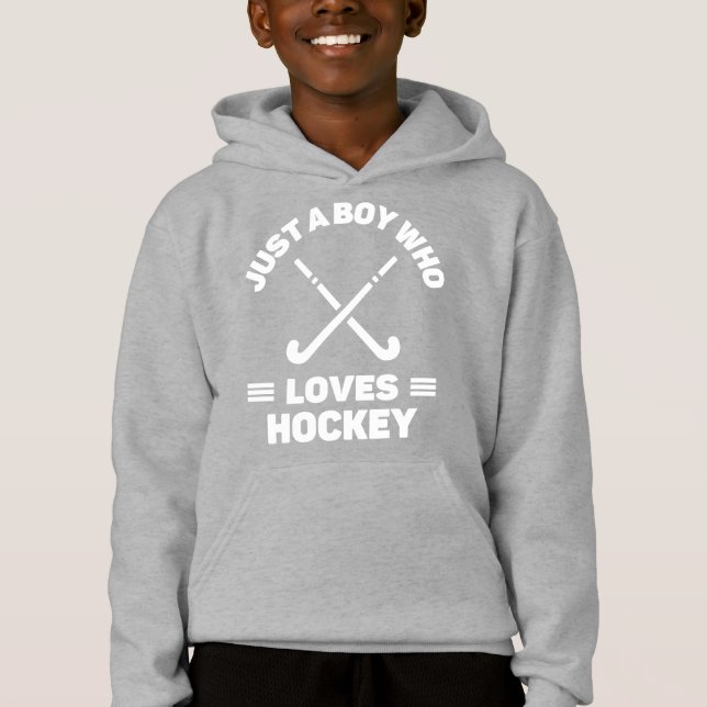 Just a boy who loves hockey. hoodie (Front)