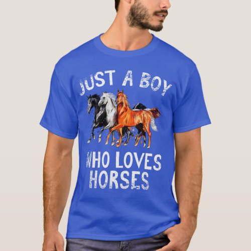 Just A Boy Who Loves Horses T_Shirt