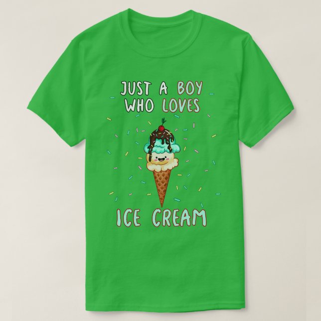 Just A Boy Who Loves Ice Cream T-Shirt (Design Front)