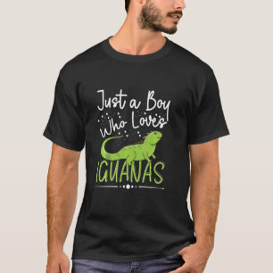Just A Boy Who Loves Iguanas Herpetologist Reptile T-Shirt