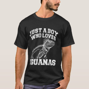 Just A Boy Who Loves Iguanas Reptile Herpetologist T-Shirt