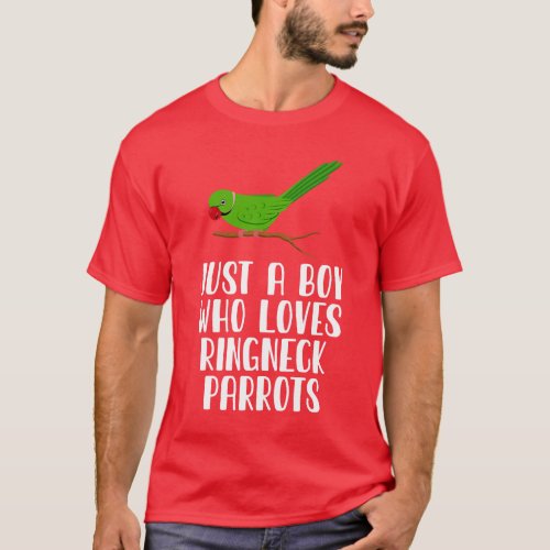 Just A Boy Who Loves Indian Ringneck Parrots T_Shirt