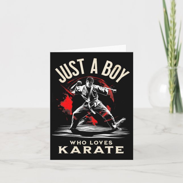 Just A Boy Who Loves Karate - Dynamic Martial Arts Card (Front)