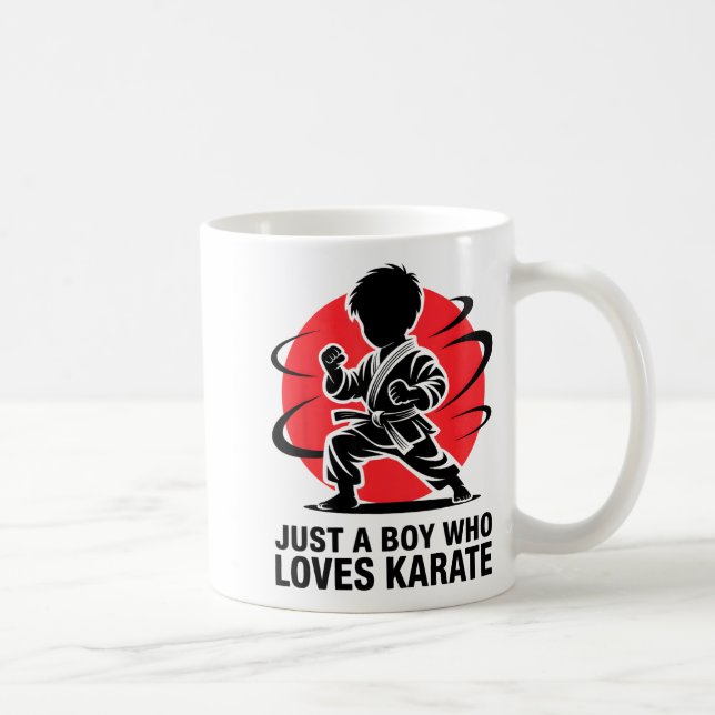 Just A Boy Who Loves Karate Martial Arts Karate Lo Coffee Mug (Right)