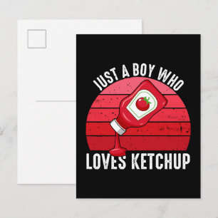Just A Boy Who Loves Ketchup Invitation Postcard