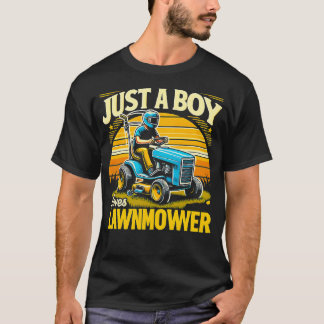 Just A Boy Who Loves Lawn Mowers Funny Lawn Mowers T-Shirt