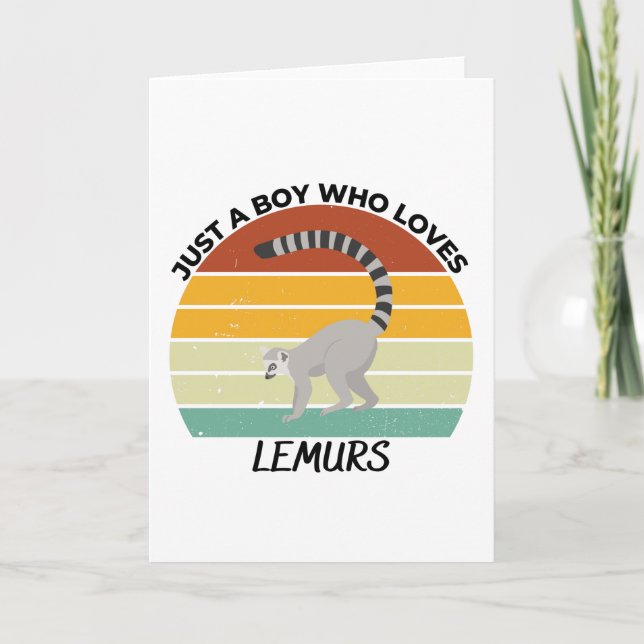Just a boy who loves lemurs card (Front)