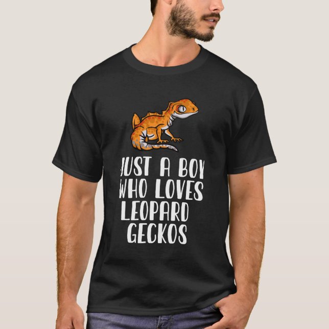 Just A Boy Who Loves Leopard Geckos T-Shirt (Front)