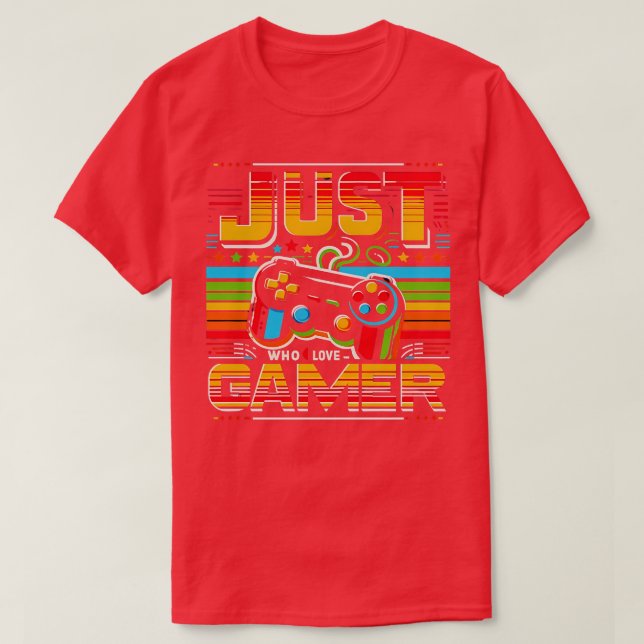 Just A Boy Who Loves Level Unlocked Gaming Dsign T-Shirt (Design Front)