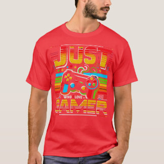 Just A Boy Who Loves Level Unlocked Gaming Dsign T-Shirt