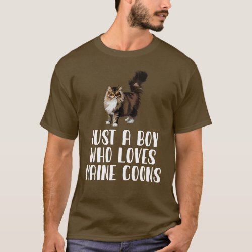 Just A Boy Who Loves Maine Coons 1 T_Shirt