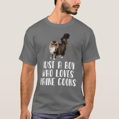 Just A Boy Who Loves Maine Coons 1 T_Shirt