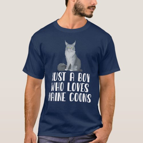 Just A Boy Who Loves Maine Coons T_Shirt