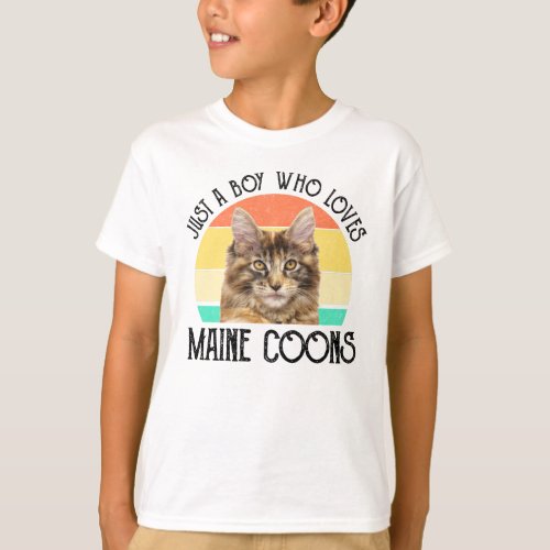 Just A Boy Who Loves Maine Coons T_Shirt