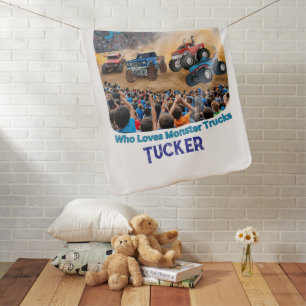 Just a Boy who Loves Monster Trucks Baby Blanket