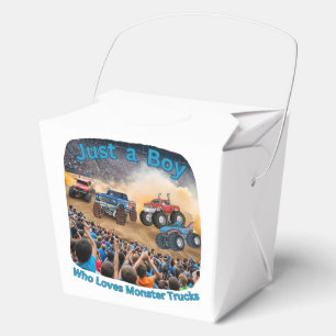 Just a Boy who Loves Monster Trucks Favor Boxes