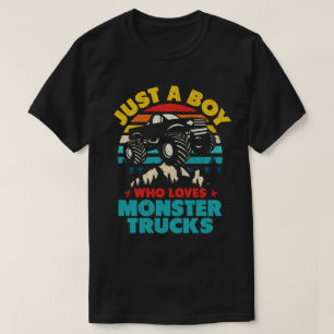 Just A Boy Who Loves Monster Trucks For Toddler Ki T-Shirt