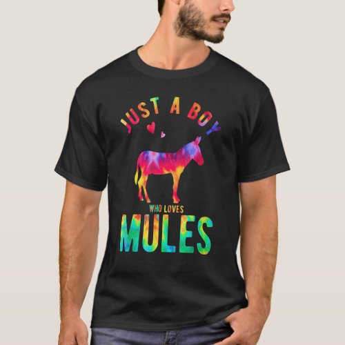Just A Boy Who Loves Mules Mule Lover Funny Mule T_Shirt