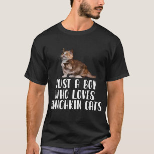 Just A Boy Who Loves Munchkin Cats  T-Shirt