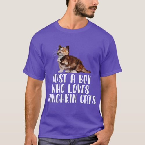 Just A Boy Who Loves Munchkin Cats T_Shirt