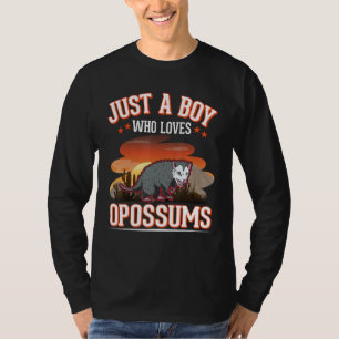 Just a boy who loves Opossums Possum Trash Cat T-Shirt