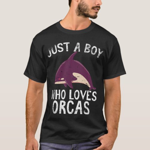 Just A Boy Who Loves Orcas T_Shirt