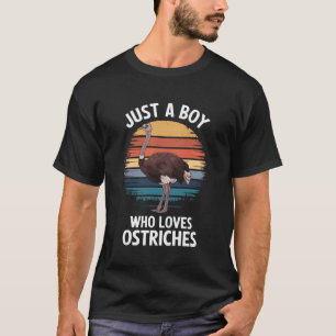 Just A Boy Who Loves Ostriches Bird Fan Boys Kids T-Shirt