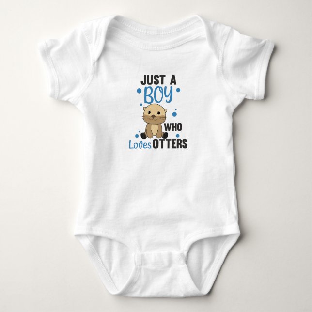 Just A Boy Who Loves Otters Sweet Otter Baby Bodysuit (Front)