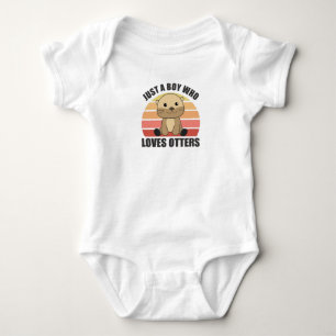 Just A Boy Who Loves Otters Sweet Otter Baby Bodysuit
