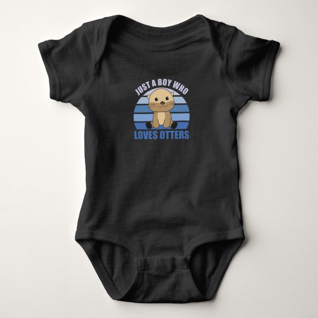 Just A Boy Who Loves Otters Sweet Otter Baby Bodysuit (Front)