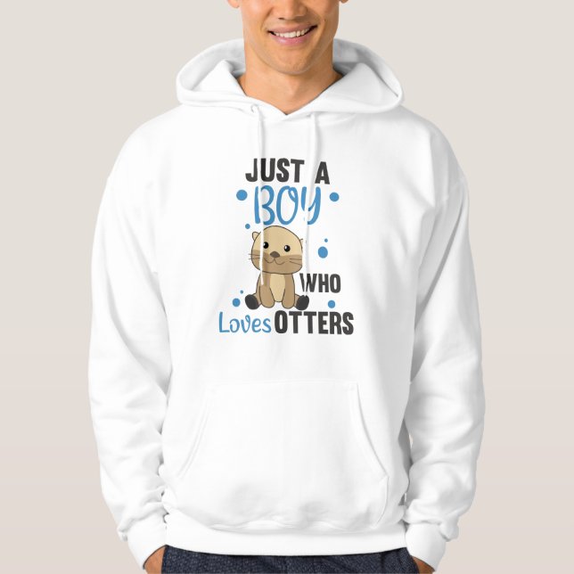 Just A Boy Who Loves Otters Sweet Otter Hoodie (Front)