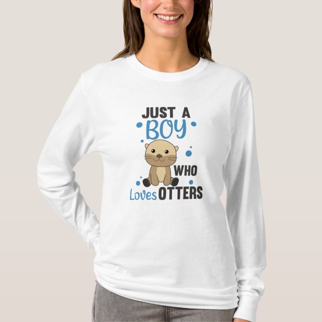 Just A Boy Who Loves Otters Sweet Otter T-Shirt (Front)
